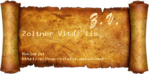 Zoltner Vitális névjegykártya